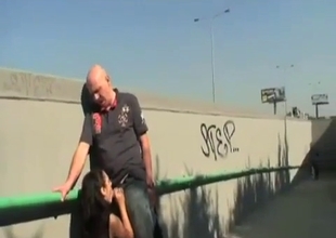 Sexy niece pleases her uncle outdoors